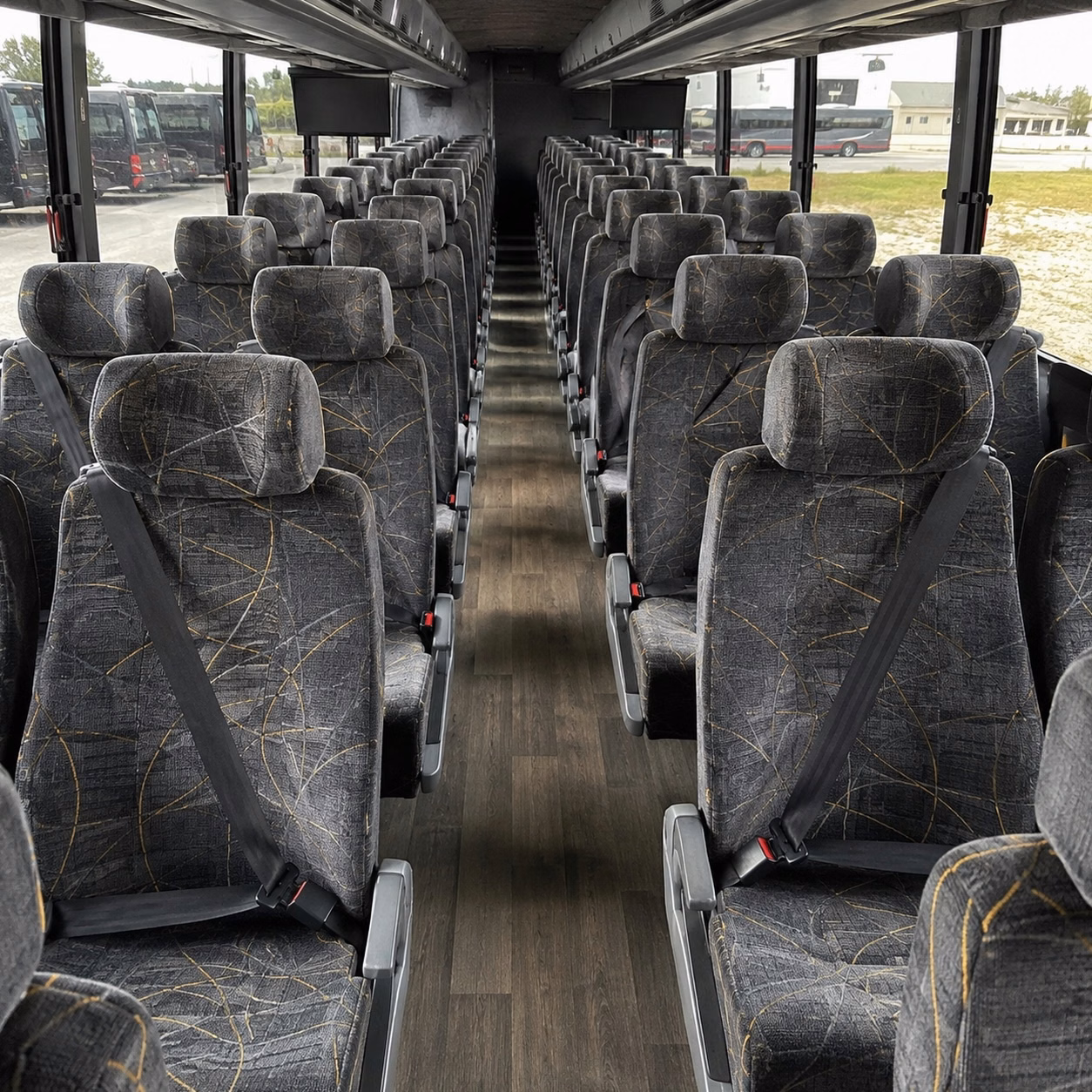 56 passenger charter bus inside